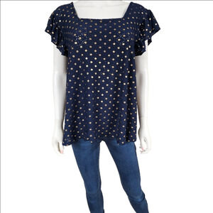 Zac & Rachel Flutter Sleeve Babydoll Top Size XL